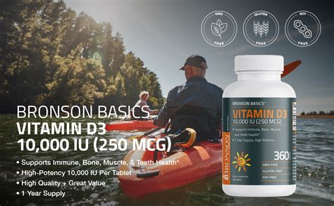 Amazon Bronson Vitamina D3 10 000 UI 250 MCG Suministro de 1 año