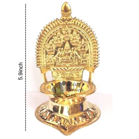 Buy Pure Brass Ethnic Carved Ashtalakshmi Vilakku Brass Diya Lamp