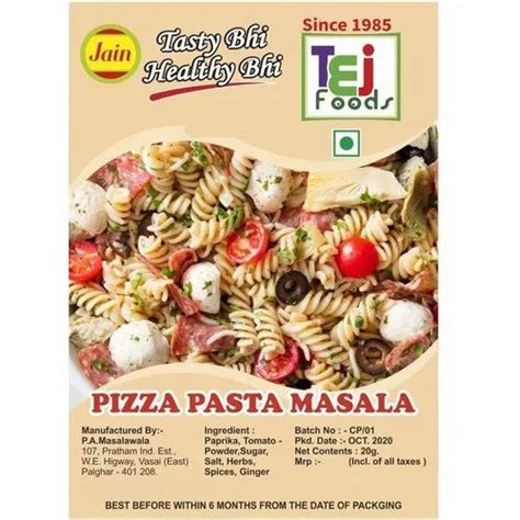 Tej Foods Jain Pizza Pasta Masala Packaging Size Gms Packaging