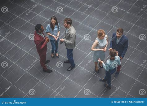 Business People Standing On Meeting Conference And Discussion Stock