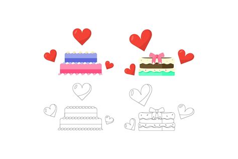 Cake With Color Variants Illustration Graphic By Restartstudio32