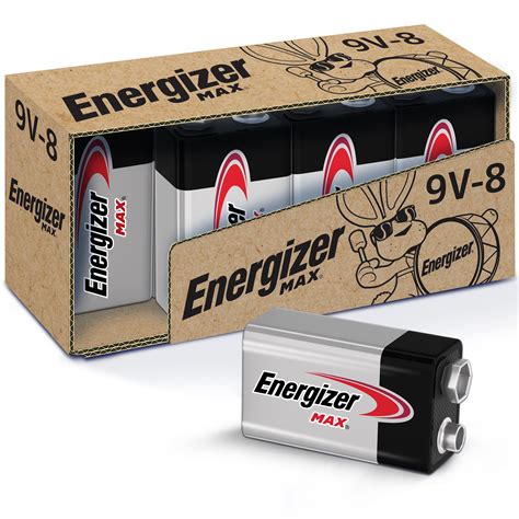 Energizer Max 9v Batteries Alkaline 9 Volt Batteries 8 Pack