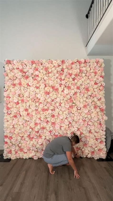 🌸handmade Roll Up Fabric Flower Wall With Stand [video] Flower Wall