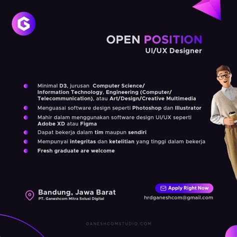 Lowongan Kerja UI UX Designer Di PT Ganeshcom Mitra Solusi Digital