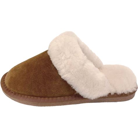 Deluxe Ladies Daisy Sheepskin Slipper Mule Womens Chestnut Slippers