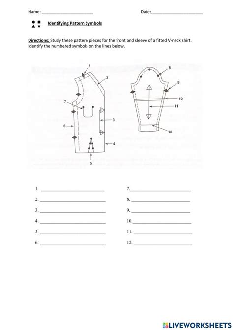 Worksheet Showing The Instructions For Sewing