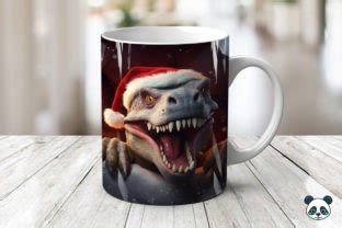 Christmas T Rex D Mug Wrap Sublimation Graphic By Pandastic Creative