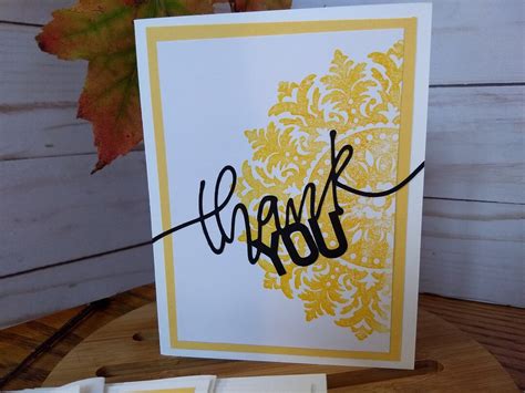 Stampin Up Yellow Thank You Card Set Greeting Cards Yellow Cards