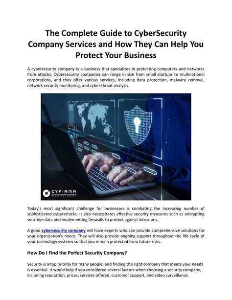 Ppt The Complete Guide To Cyber Security Company Services And How