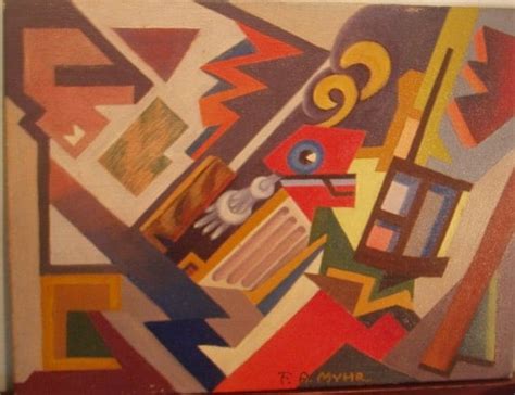 1920s Original Signed Abstract Oil Painting Free By Milliesplace