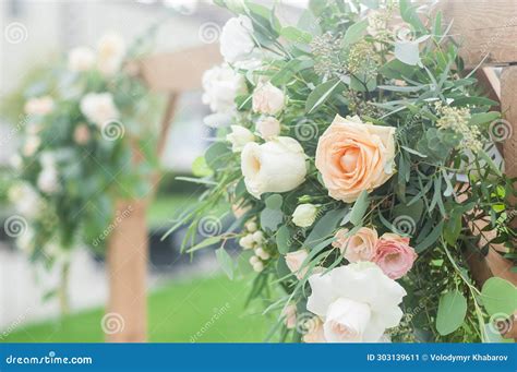 Wedding Archway Decorated With Flowers Flower Arrangement Consists Of