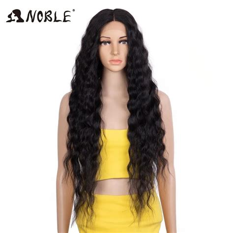 Noble Peluca Sint Tica Con Malla Frontal Para Mujer Pelo De Beb Largo Y