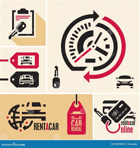 Rent A Car Icons Stock Illustration Illustration Of Sedan 109299641