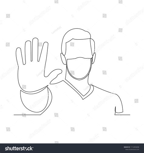 Continuous Line Drawing Man Wearing Surgical Stock Vector Royalty Free 1712894098 Shutterstock