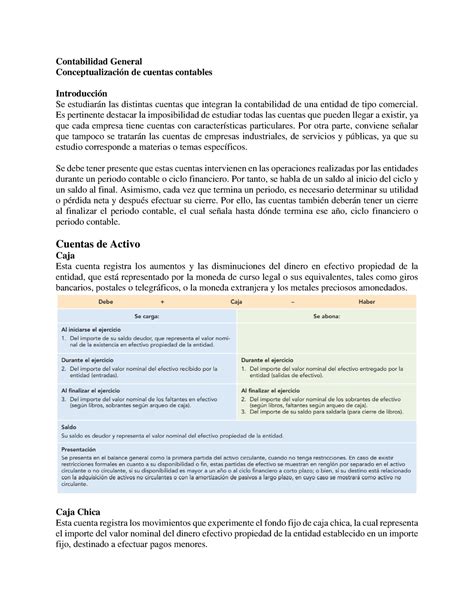 Contenido De Conceptualizacion Cuentas Contables Contabilidad General