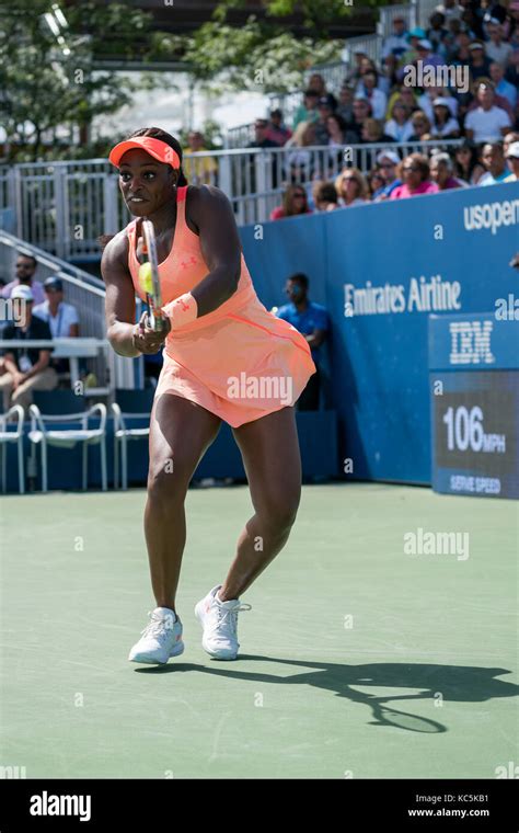 Sloane Stephens (USA) competing at the 2017 US Open Tennis ...