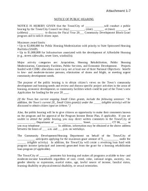 Sample Public Hearing Notice Doc Template PdfFiller