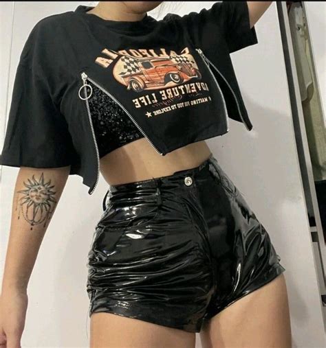 Alondra Evelyn X Sheinsquad High Waist Pu Leather Shorts Artofit