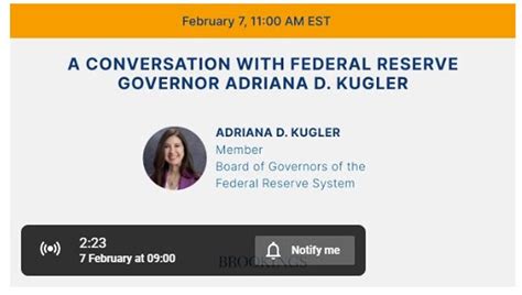 Fed Gov Adriana Kugler Is Scheduled To Speak At The Top Of The Hour