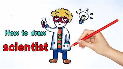 How to draw scientist วาดรปนกวทยาศาสตร วนวทยาศาสตร YouTube