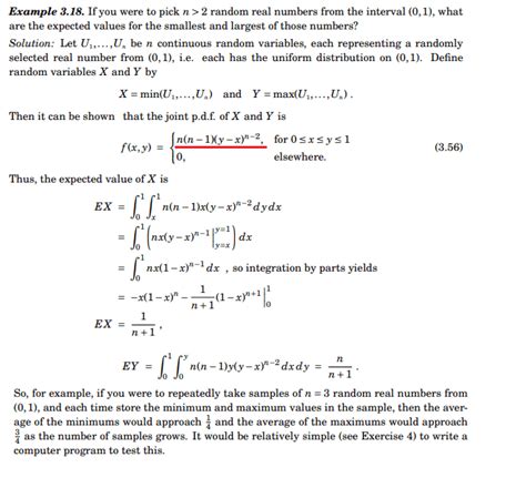 Probability Expected Value Joint Pdf And Order Statistics