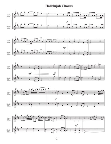 Hallelujah Chorus Arrangements Level 3 5 For Clarinet Written Acc