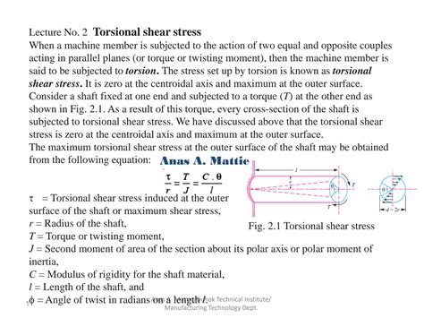 SOLUTION: Torsional shear stress - Studypool