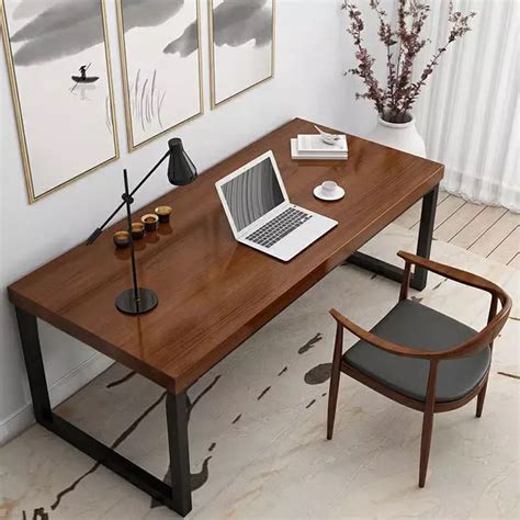 Modern Solid Pine Wood Office Desk with Cabinet - Hovira