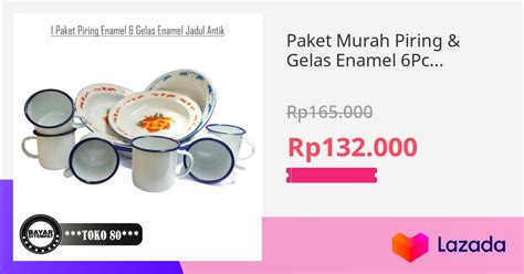 Paket Murah Piring Gelas Enamel Pcs Piring Enamel Kembang Cm Dan