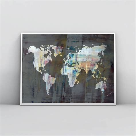 DIGITAL DOWNLOAD, Colorful World Map Printable Wall Art Poster Print ...