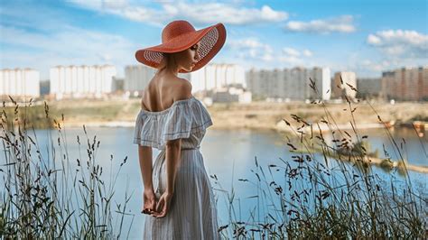 Georgy Chernyadyev Window Blonde Women Portrait Back Green Dress