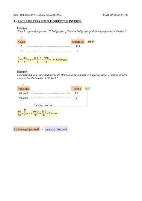 3 Regla De Tres Simple Directa E Inversa PDF