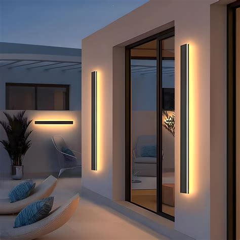 2pack 315inch Long Outdoor Modern Led Wall Light24w Waterproof Ip65 Warm White 110v Led Wall