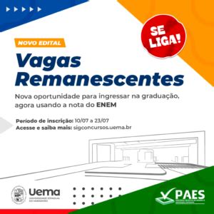 UEMA abre Processo Seletivo para Vagas Remanescentes Notícias Concursos