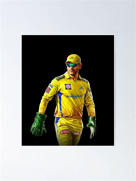 Ms Dhoni Chennai Super Kings Portrait Ipl 2023 Poster For Sale By