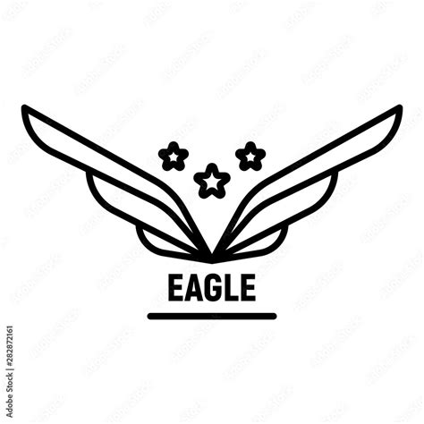 Star Wings Logo Outline Star Wings Vector Logo For Web Design Isolated