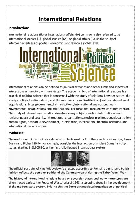 Pdf International Relations Introduction