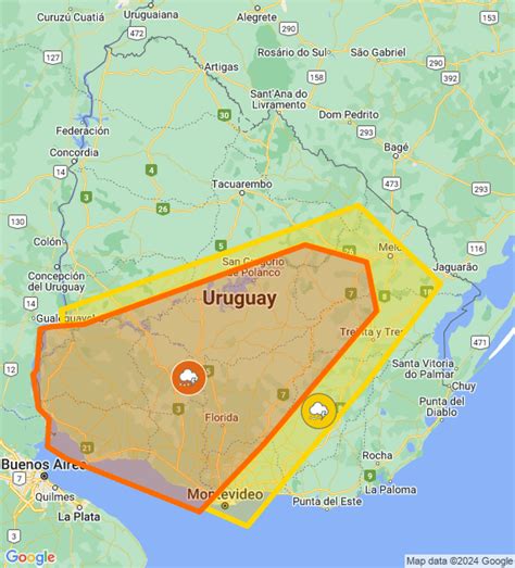 Rigen Alertas De Nivel Naranja Y Amarillo Por Tormentas Fuertes Y