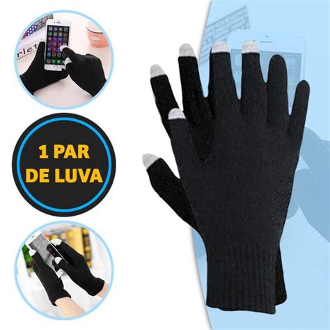 Luva Preta Masculina Feminina Unissex Touch Screen Inverno Frio L