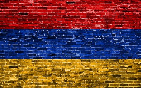 Armenian Flag Bricks Texture Asia National Symbols Flag Of Armenia