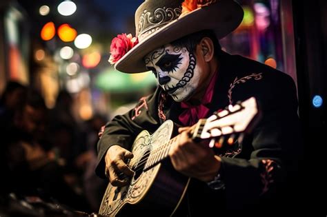 Premium Ai Image A Mexican Mariachi Musician Playing The Guitar And Sing