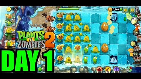 Pvz 2 Frostbite Caves Day 1 Youtube