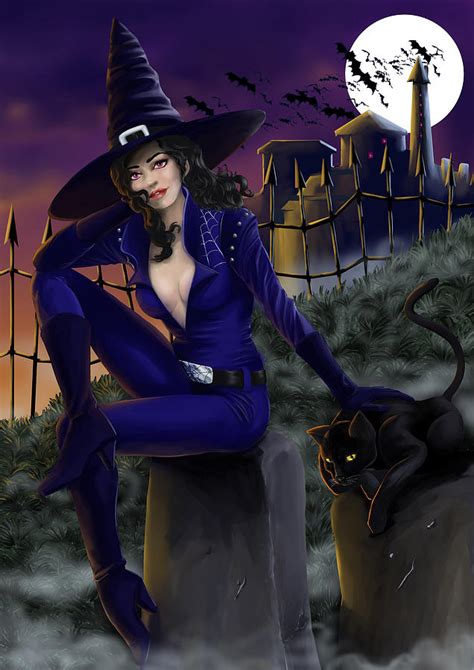 Halloween Witch Digital Art By Merche Garcia