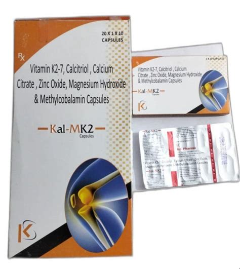 Vitamin K2 7 Calcitriol Calcium Citrate Zinc Oxide Magnesium Hydroxide Methylcobalamin Capsules