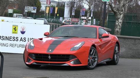 Rosso Dino Orange Ferrari F12 Startup And Acceleration Youtube