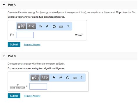 Solved Calculate The Solar Energy Flux Energy Received Per