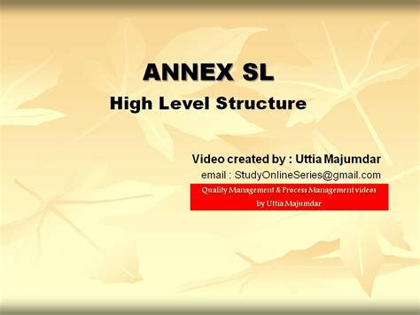 Annex Sl High Level Structure Youtube