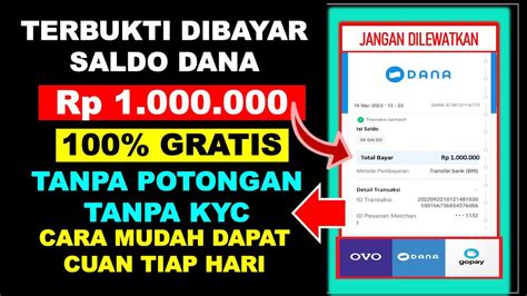 Hitungan Detik Dibayar Rp1 000 000 Aplikasi Penghasil Uang Saldo