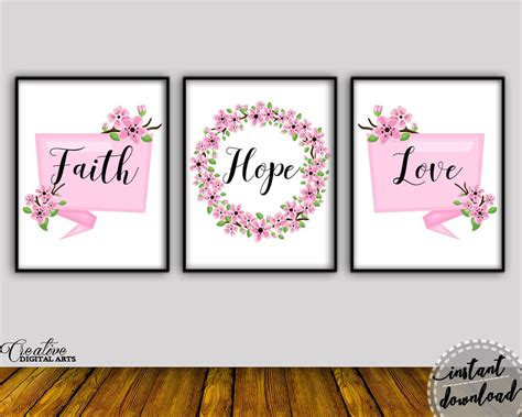 Wall Art Faith Hope Love Digital Print Faith Hope Love Poster Art Fait – Studio 118