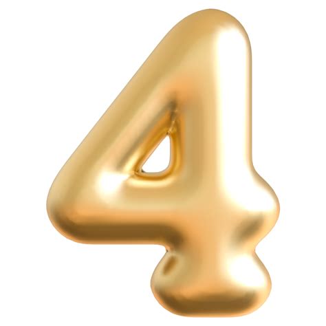 Gold 3d Number 4 36308548 Png